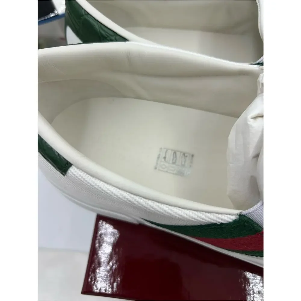 Men's Gucci white canvas ace slip on sneakers size 11.5 fits 12 US made Italy